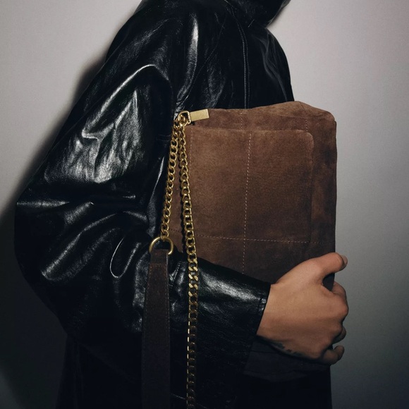 ZARA LEATHER SHOULDER BAG - Picture 8 of 16